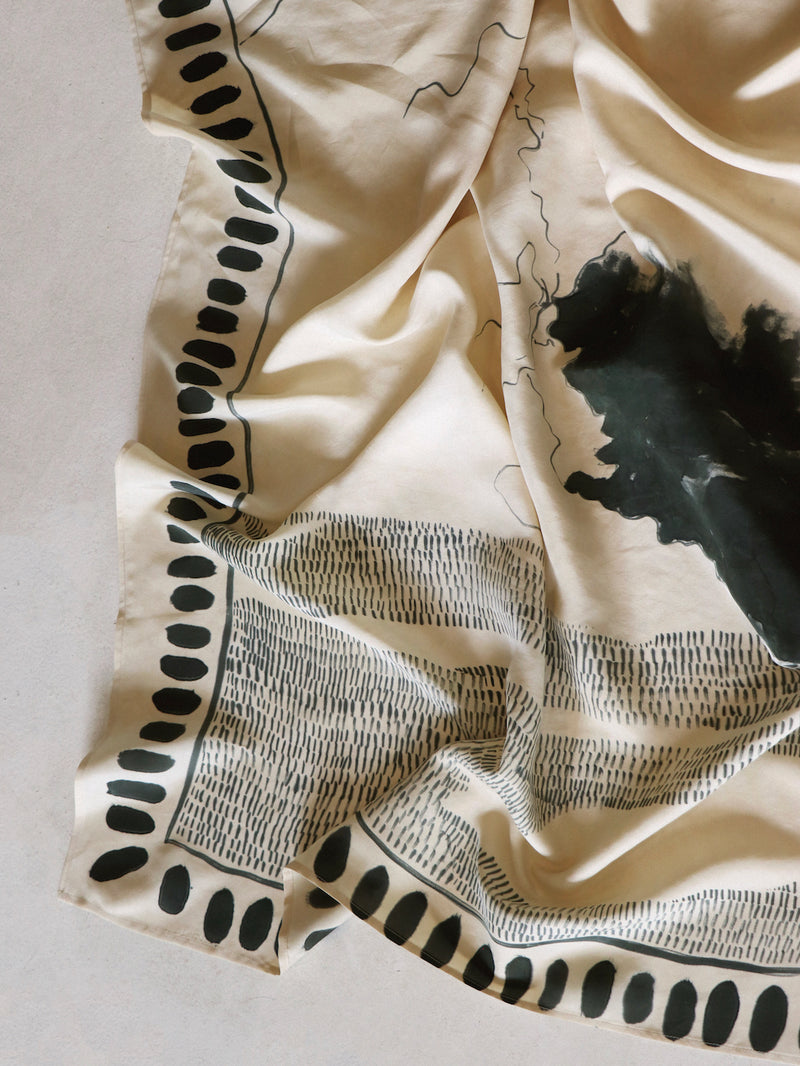 Silk scarf | Forest green