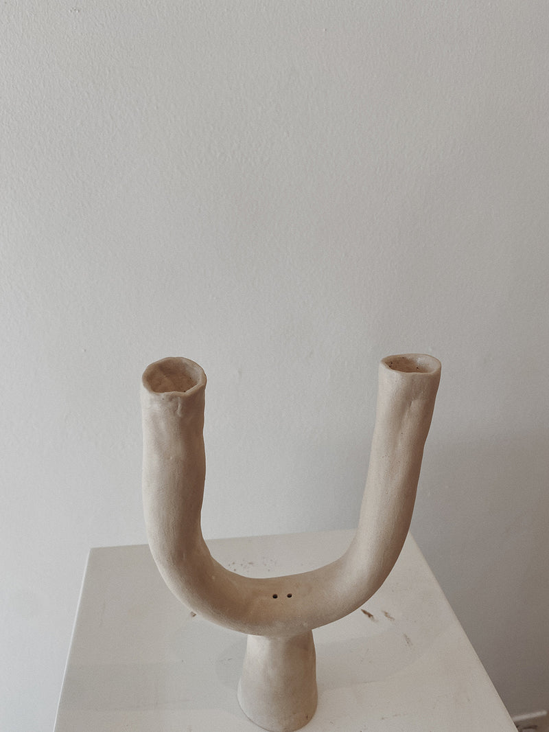 Two pillar candle stick holder