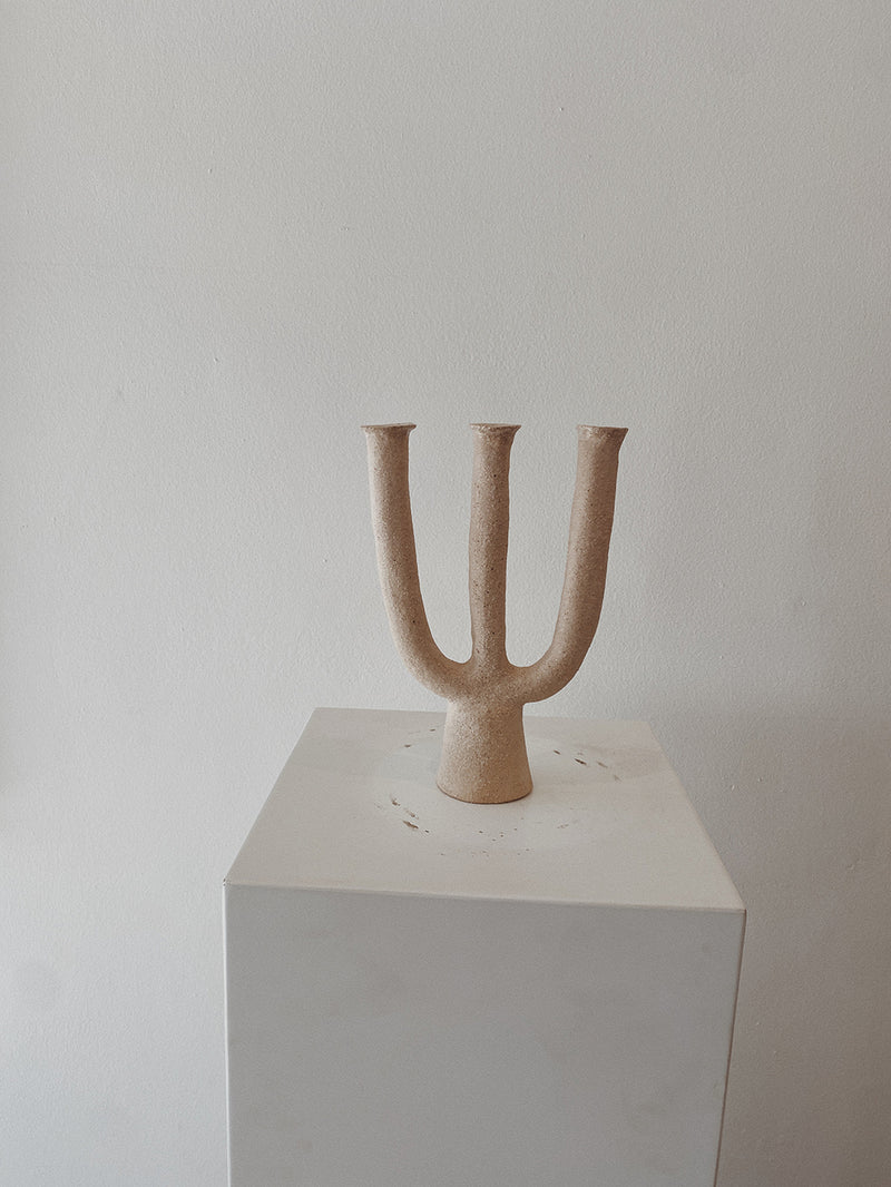 Three pillar candle stick holder