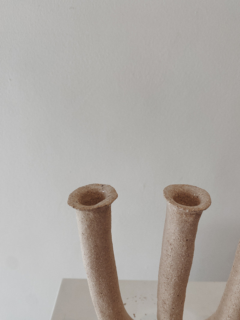Three pillar candle stick holder