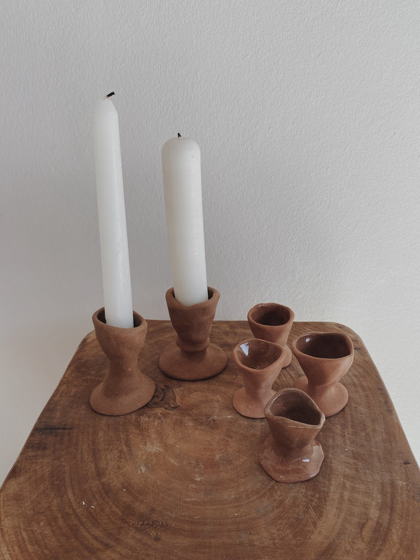 Dinner candle holders | Terra-Cotta