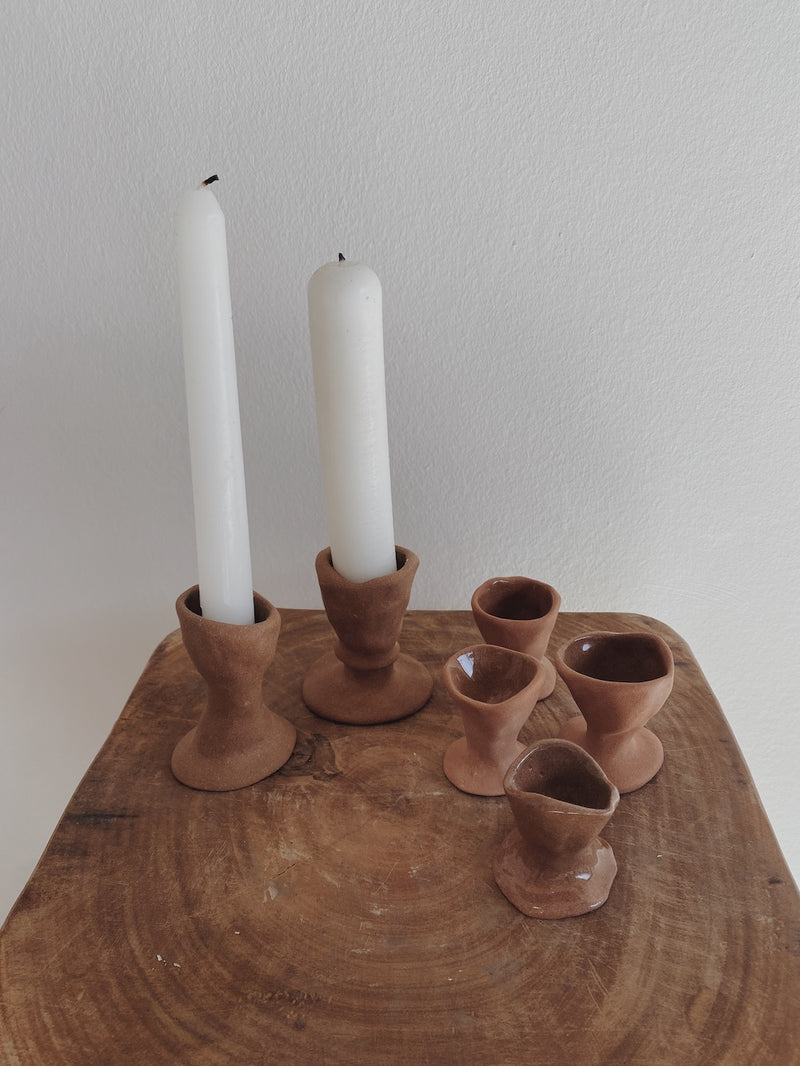 Dinner candle holders | Terra-Cotta
