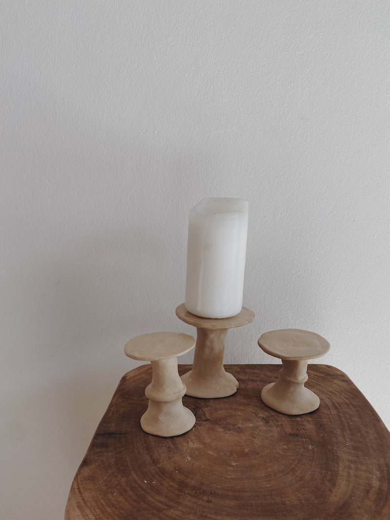 Pillar candle holders | Stone