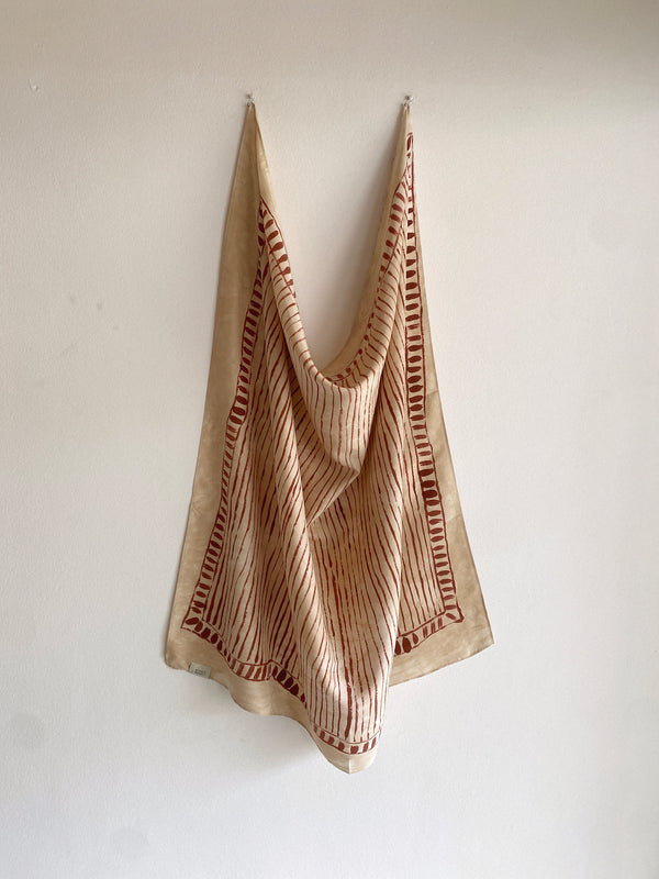 Silk scarf | Terra-cotta stripe